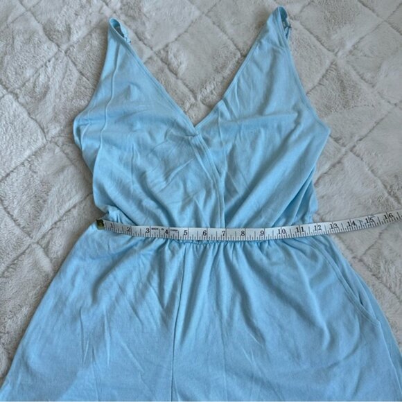 Victoria's Secret PINK | Pastel Blue Cotton Pajama Romper | Size Extra Small - Picture 7 of 15